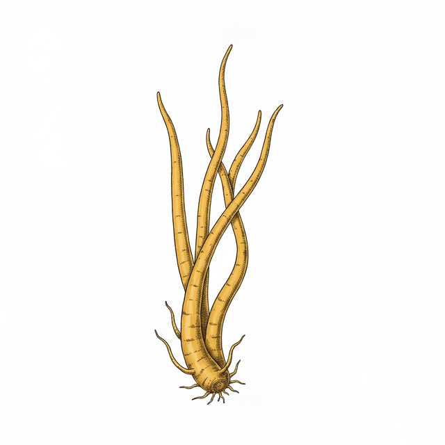Fingerroot (กระชาย (Krachai)) Ghibli style botanical illustration