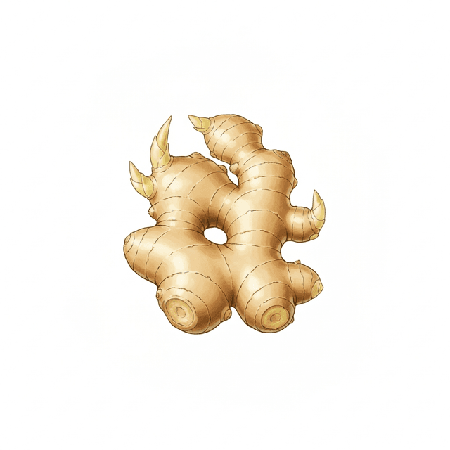 Ginger (ขิง (King)) Ghibli style botanical illustration