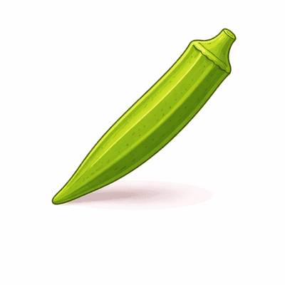 Okra (กระเจี๊ยบเขียว (Kra Chiap Khiao)) Ghibli style botanical illustration